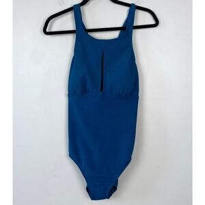 Kona Sol High Neck Blue One Piece Swimsuit Superior Blue Tie Back‎ Size Large